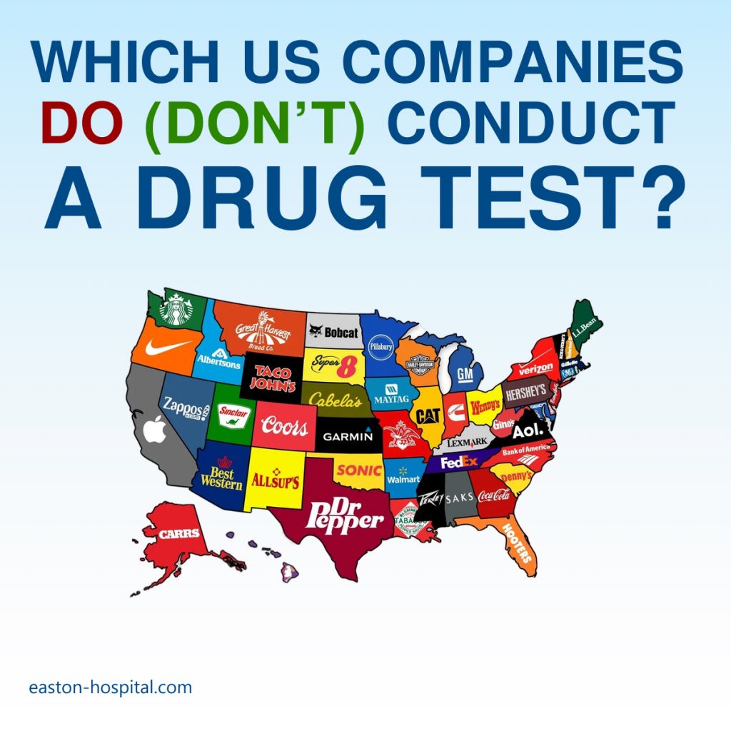 companies that do and don't conduct a drug test